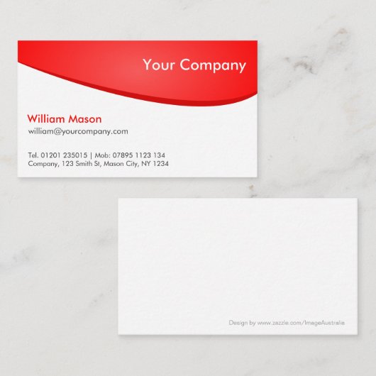 Rood wit gebogen, professioneel Visitekaartje (Voorkant / Achterkant)