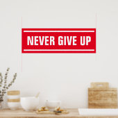 Rood Wit geeft Inspirerend nooit op Poster (Keuken)