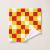 Rood Wit Geel Geruit Patroonontwerp  Bad Handdoek (Wasdoekje)