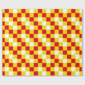 Rood Wit Geel Geruit Patroonontwerp Cadeaupapier (Vlak)