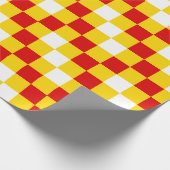 Rood Wit Geel Geruit Patroonontwerp Cadeaupapier (Hoek)
