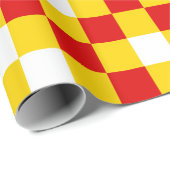 Rood Wit Geel Geruit Patroonontwerp Cadeaupapier (Rol Hoek)
