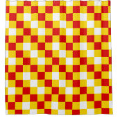 Rood Wit Geel Geruit Patroonontwerp Douchegordijn (Voorkant)