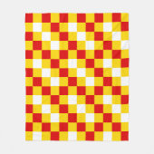 Rood Wit Geel Geruit Patroonontwerp Fleece Deken (Voorkant)