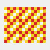 Rood Wit Geel Geruit Patroonontwerp Fleece Deken (Voorkant (Horizontaal))