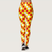 Rood Wit Geel Geruit Patroonontwerp  Leggings (Achterkant)