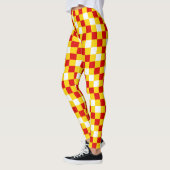 Rood Wit Geel Geruit Patroonontwerp  Leggings (Links)