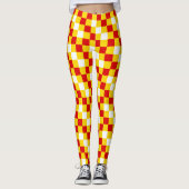 Rood Wit Geel Geruit Patroonontwerp  Leggings (Voorkant)