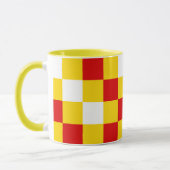 Rood Wit Geel Geruit Patroonontwerp  Mok (Links)