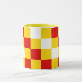 Rood Wit Geel Geruit Patroonontwerp  Mok (Midden)
