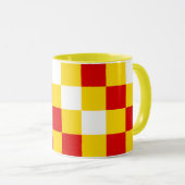 Rood Wit Geel Geruit Patroonontwerp  Mok (Voorkant rechts)