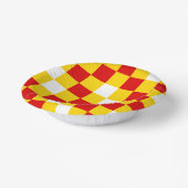 Rood Wit Geel Geruit Patroonontwerp Papieren Kommen (Gebogen)