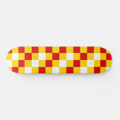 Rood Wit Geel Geruit Patroonontwerp Persoonlijk Skateboard (Horizontaal)