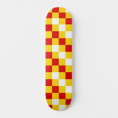 Rood Wit Geel Geruit Patroonontwerp Persoonlijk Skateboard (Voorkant)