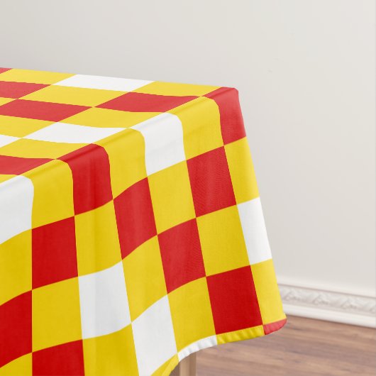 Rood Wit Geel Geruit Patroonontwerp Tafelkleed (Voorbeeld)