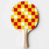 Rood Wit Geel Geruit Patroonontwerp  Tafeltennisbatje (Voorkant)