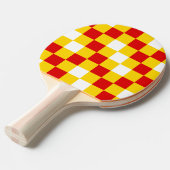 Rood Wit Geel Geruit Patroonontwerp  Tafeltennisbatje (Voorkant Gekanteld)