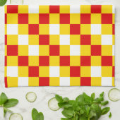 Rood Wit Geel Geruit Patroonontwerp  Theedoek (Gevouwen)