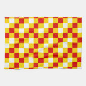 Rood Wit Geel Geruit Patroonontwerp  Theedoek (Horizontaal)