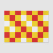 Rood Wit Geel Geruit Patroonontwerp Tissuepapier (Voorkant)