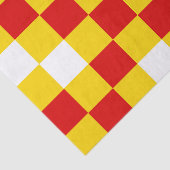 Rood Wit Geel Geruit Patroonontwerp Tissuepapier (Detail)