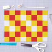 Rood Wit Geel Geruit Patroonontwerp Tissuepapier (Craft)