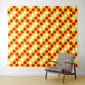 Rood Wit Geel Geruit Patroonontwerp  Wandkleed (In Situ (horizontaal))
