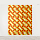 Rood Wit Geel Geruit Patroonontwerp  Wandkleed (Voorkant)
