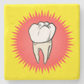 Rood Wit Geel Molar vers geëxtraheerde Cartoon Stenen Onderzetter (Voorkant)