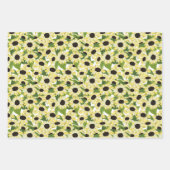 Rood Wit Geel Zonnebloem Bloemen Patronen Inpakpapier Vel (Voorkant 3)