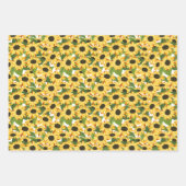 Rood Wit Geel Zonnebloem Bloemen Patronen Inpakpapier Vel (Voorkant)