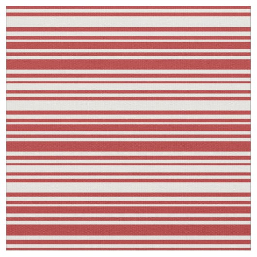 Rood & wit gekleurde strepen Patroon Stof (Close Up)