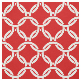 Rood, Wit Gekoppeld Cirkelenpatroon #1 Stof