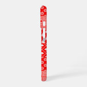 Rood Wit Gemengde Patronen Patchwork Ontwerp iPhone 16 Hoesje (Linkerkant)