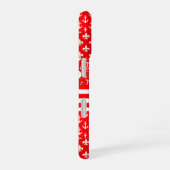 Rood Wit Gemengde Patronen Patchwork Ontwerp iPhone 16 Hoesje (Rechterkant)