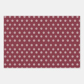 Rood + wit geometrisch bloemenpatroon | inpakpapier vel (Voorkant 3)