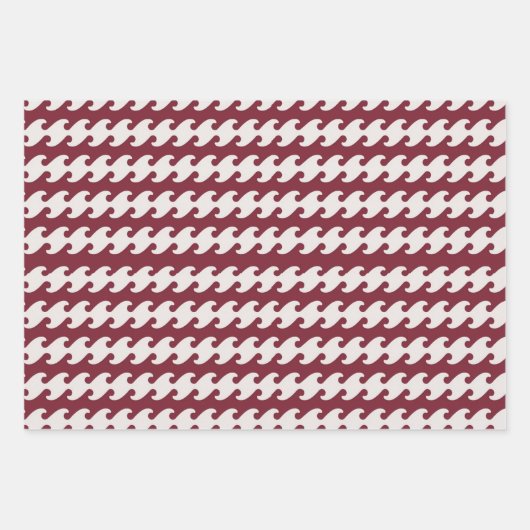 Rood + Wit Geometrisch Golfpatroon | Inpakpapier Vel (Voorkant 2)
