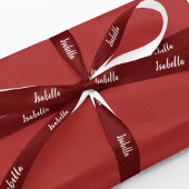 Rood & Wit Gepersonaliseerd Kerstcadeau Satijnen Lint