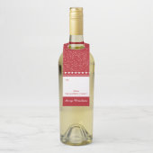 Rood Wit Gepersonaliseerd Kerstmis Vakantie Gift Flessenhanger (Op fles)