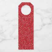Rood Wit Gepersonaliseerd Kerstmis Vakantie Gift Flessenhanger (Achterkant)
