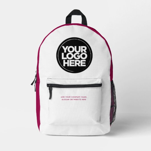 Rood Wit | Gepersonaliseerde zakelijke Logo en tek Bedrukte Rugzak (Voorkant)