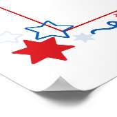 Rood Wit & Geplaatst Baby shower Welkomstbord Poster (Hoek)