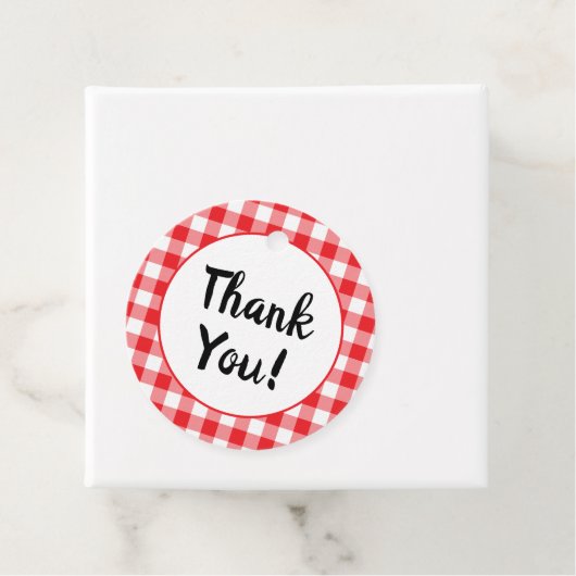 Rood-wit geruit bedankt bedankjes labels (In situ)