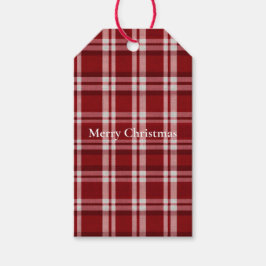 Rood wit geruit cadeaulabel