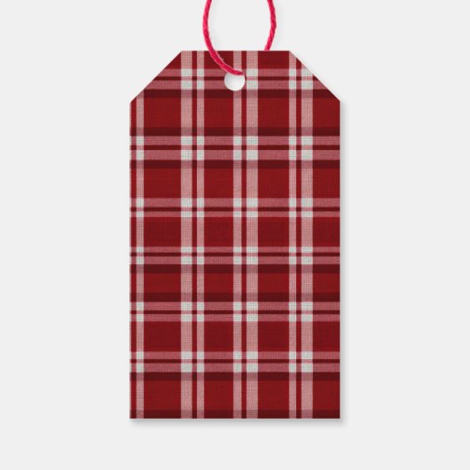 Rood wit geruit cadeaulabel (Achterkant)