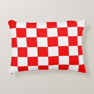 Rood wit geruit controlepatroon accent kussen