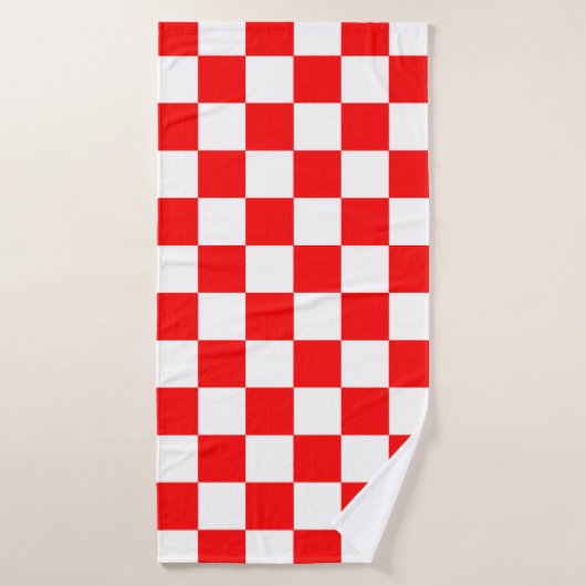 Rood wit geruit controlepatroon badhanddoek (Badhanddoek)