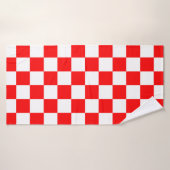 Rood wit geruit controlepatroon badhanddoek (Badhanddoek)