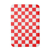 Rood wit geruit controlepatroon badmat (Voorkant Verticaal)