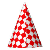 Rood wit geruit controlepatroon feesthoedjes (Achterkant)